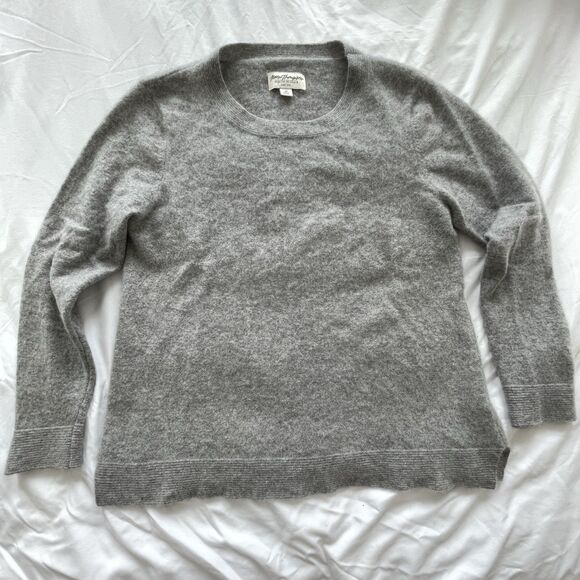 Norm Thompson 100% Cashmere Womens Pullover Crew Sweater Gray Heather Size M - Picture 1 of 9